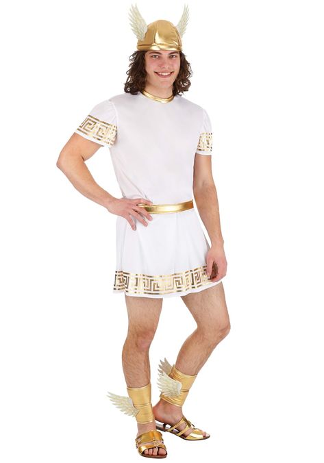 PRICES MAY VARY. MYTHOLOGY IMMERSION: Dive into the realm of greek mythology with this Adult's Greek God Hermes Costume. Not just a costume, it's a gateway to the world of greek gods, transforming you into the swift-footed Hermes. AUTHENTIC DESIGN: This greek costume is meticulously crafted, encapsulating the essence of Hermes, the god of speed and wit. Every detail enhances the authenticity of your greek costume men experience, making you feel as if you've stepped right out of a Greek myth. DUR Hermes Costume, God Cosplay, Greek God Costume, Plus Size Male, Men Costume, Hermes Men, Greek God, Game Costumes, Metallic Fabric