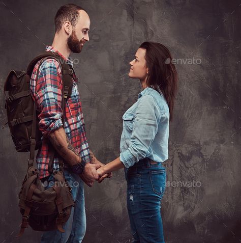 Holding Hands Pose Drawing, Holding Both Hands, 2 People Holding Each Other, Cartoon Couple Holding Hands, Couple Holding Hands Reference, Looking At Each Other Reference, People Looking At Each Other, Characters Holding Hands, People Holding Hands Reference