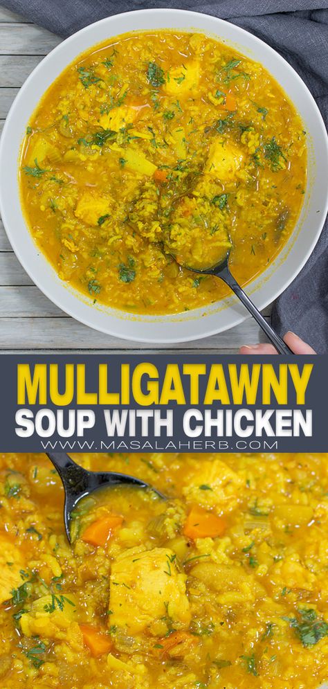 Mulagatawny Soup, Chicken Mulligatawny, Chicken Rice Vegetables, Mulligatawny Soup Recipe, Chicken Soup Recipes Homemade, Mulligatawny Soup, Chicken Curry Soup, Indian Chicken Curry, Curry Chicken And Rice