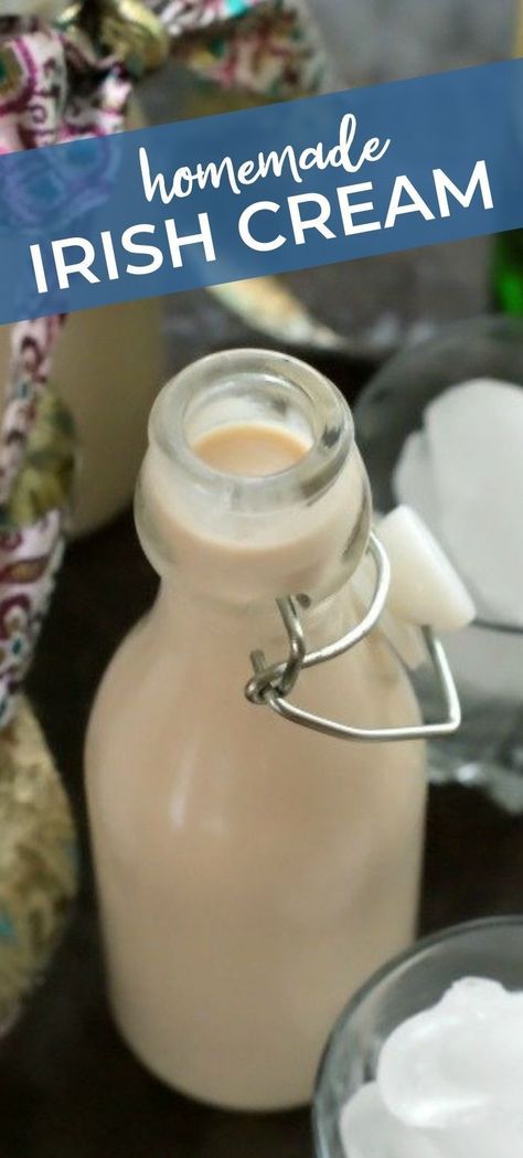 Homemade Irish Cream is super easy to make and tastes so much better than store-bought. Add it to your coffee, drink it on the rocks, or give a bottle away as a gift! Carolans Irish Cream Recipes, Irish Cream Recipe, Homemade Irish Cream, Irish Cream, On The Rocks, Non Alcoholic Drinks, Party Drinks, Non Alcoholic, Mocktails