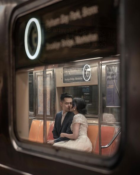 City Couples Photography, Nyc Wedding Photography, Nyc Subway, Pre Wedding Photos, Nyc Wedding, Wedding Photography Inspiration, Couple Shoot, Wedding Pics, Wedding Photoshoot