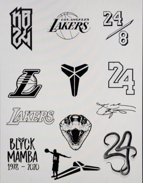 Small Kobe Bryant Tattoo, Kobe Bryant Inspired Tattoos, Small Kobe Tattoos, Kobe Inspired Tattoos, Ja Morant Tattoo Ideas, Kobe Tattoos Ideas Small, Laker Tattoos, Kobe Bryant Logo Tattoo, Kobe Mamba Tattoo