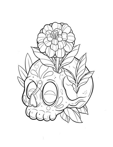 Unique Tattoos Ideas, Sugar Skull Drawing, Custom Tattoos, Sugar Skull Tattoos, Dark Art Tattoo, Tattoo Design Book, Unique Tattoo Designs, Line Art Tattoos, Desenho Tattoo