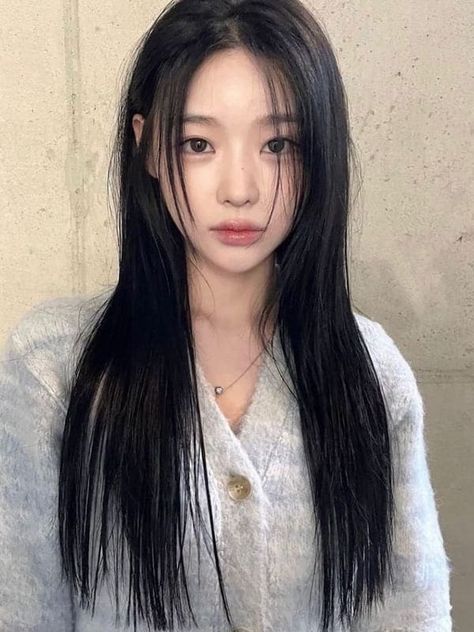 Korean fall hair color: midnight blue long sleek hair Bada Lee Hairstyle, Black Hair Korean, Mode Kpop, Fall Hair Color, Fall Hair Colors, Tattoo Inspo, Long Hair Cuts, Korean Beauty, Hair Colors