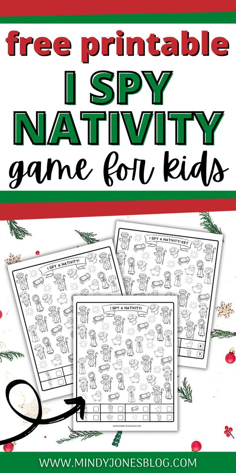 Looking for some fun Christ-centered activities for your family this winter? Download this FREE printable I-Spy Nativity game for kids! Sunday School Printables, Kids Church Activities, Christmas Sunday School, Christian Activities, Bible Activities For Kids, Bible Story Crafts, Advent Activities, Sunday School Kids, Christmas Bible