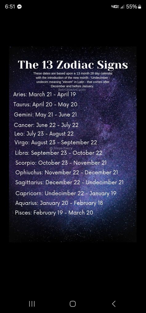 13th Zodiac Sign, 23 August, 22 December, March 20th, February 19, August 22, October 23, December 22, January 20