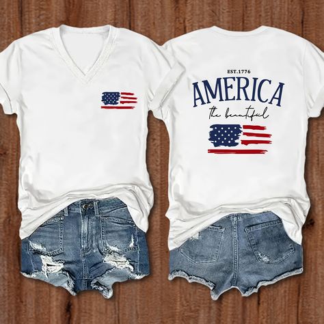 Mommy Clothes, Cute Shirt Designs, Usa Shirt, French Door, Patriotic Shirts, July 4, Wordpress Blog, July 4th, Top Casual