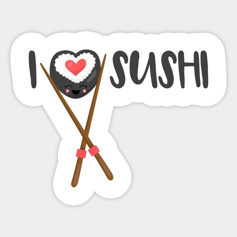 Kawaii Sushi Stickers, Cute Sushi Stickers, Heart Shaped Sushi, Sushi Stickers, Japan Stickers, Create Stickers, Kawaii Heart, Kimbab, Sushi Love