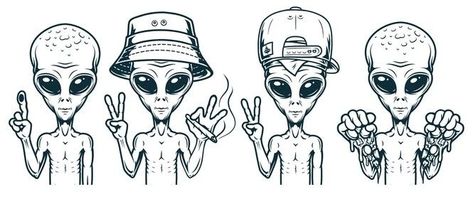 Alien Abduction Drawing, Cool Alien Drawings, Alien Drawing Sketches, Alien Head Tattoo, Cute Alien Art, Cartoon Stencil, Alien Tattoo Design, Alien Tattoo Ideas, Tattoo Alien