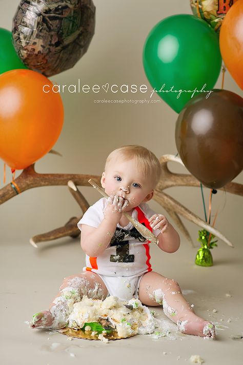 Hunting Cake Smash, Duck Hunting First Birthday Pictures, Hunting First Birthday Pictures, First Birthday Boy Hunting Theme, Camo Smash Cake 1st Birthdays, Hunting Cake Smash Photography, Hunting Birthday Party, Camo Birthday Party, Hunting Cake