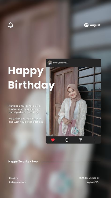 Ucapan ulang tahun Self Foto, Birthday Tips, 45 Birthday, Instastory Ideas, Happy Birthday Typography, Happy Birthday Mama, Birthday Typography, Samurai Girl, 45th Birthday