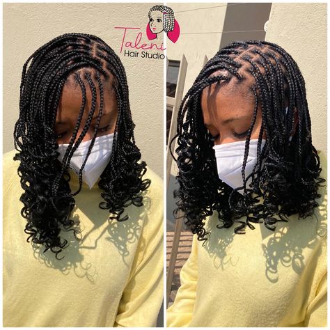 Short Rasta Braids, Short Braids With Curls At The End, Rasta Braids, Braided Ideas, Short Bob Braids, Braided Bob, Anna Hair, Bump Hairstyles, Short Box