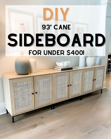 Sideboard From Wall Cabinets, Diy Buffet Cabinet With Wine Fridge, Sideboard For Tv, Sideboard Refinishing Ideas, Sideboard In Bedroom, Entry Way Decor Ideas, Diy Sideboard Buffet, Refinished Sideboard, Sideboard Diy