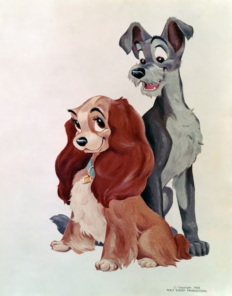 Deja View: Lady & the Tramp Art The Lady And The Tramp, Lady And Tramp, Tapete Gold, Tramp Art, Images Disney, Disney Dogs, Disney Phone Wallpaper, Disney Artwork, Disney Animals