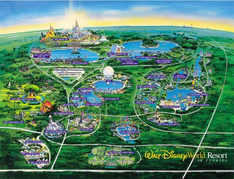 Walt Disney World (r) Maps Disney Map, Theme Park Map, Disney World Map, Disney Florida, Disney World Vacation Planning, Map Of Florida, Disney World Florida, Parc D'attraction, Walt Disney World Vacations