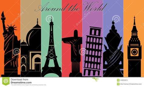 Wonders of World, Travel and tourism background Tourism Background, Dessert Birthday, 7 Wonders Of The World, Annual Day, Modern Art Canvas Painting, Modern Art Canvas, Travel Collage, Line Artwork, 7 Wonders