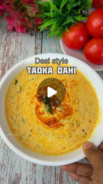 Inshaa zabi.. on Instagram: "Desi Style Tadka Dahi 

THIS IS SO HEALTHY & ENJOY ☺️ 
THE RECIPE IN SHRAVAN FASTING
SUPER COMFORTABLE FOOD

Don’t forget to like share save this & follow @cook_with_inshaa 

Ingredients 
400-g yogurt 
1/4 cup desi ghee 
1, tspn mustard seeds 
1, tspn cumin seeds 
8 to 10 chopped cloves garlic 
1, small chopped green chili
Some curry leaves 🍃 

1, big size onion chopped 
Salt to taste 
Half tspn turmeric powder 

Garnish some chopped 
coriander leaves 🍃 
 
For the tadka 
1.5 tblsp ghee 
4 to 5 dry red chillies 
1. 5 tspn kashmiri red chilli powder 

#tadkadahi  #tadkadahirecipe  #dahirecipes #yoghurt 
#yoghurtrecipes #easyrecipes #healthyrecipes #recipe 
#fastingrecipes" Dahi Tadka Recipe, Tadka Dahi, Dahi Papdi Chaat, How To Make Dahi Wada, Kashmiri Chili Powder Recipe, Dahi Ke Sholey Recipe, Yoghurt Recipe, Coriander Leaves, Red Chilli