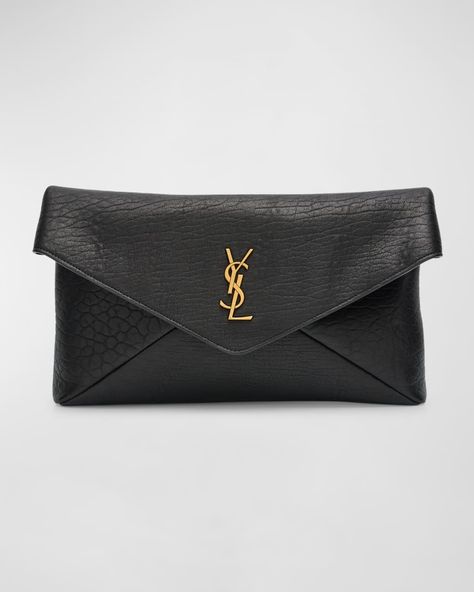 Saint Laurent Pouch, Ysl Envelope, Envelope Pouch, Saint Laurent Handbags, Bronze Hardware, Bag Light, 6 D, Fashion Handbags, Ysl Bag