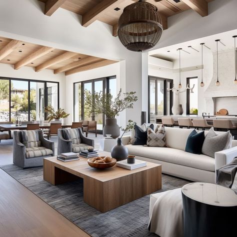 style. Arhaus Family Room, Wood Ceiling Living Room, Living Room Extension Ideas, Farmhouse Lounge, Crate And Barrel Living Room, Earthy Textures, Sydney House, Contemporary Lounge, Modern Rustic Living Room