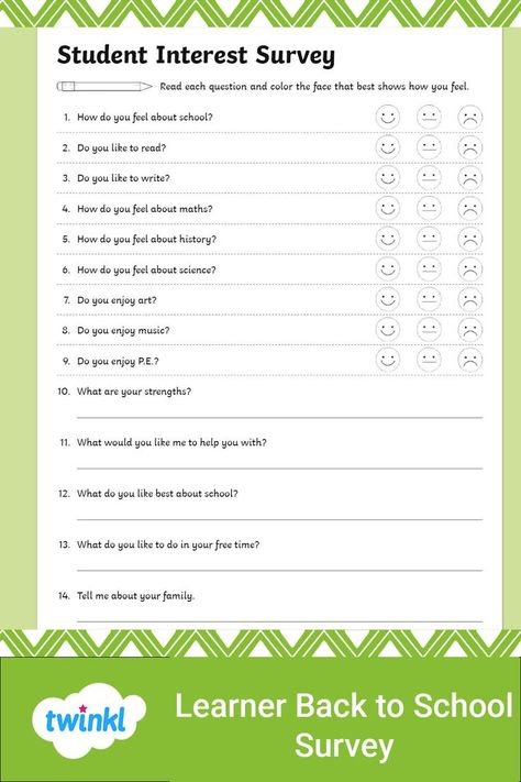 Learn about your children's thoughts and feelings on the current schooling structure with this learners interest survey. This resource would pair well with any of our back to school activities. This resource has been made in a printable version ready to use but there is also an option to edit the questions to suit your on unique classroom needs. #learnersurvey #survey #backtoschool #interests #newclass #newlearners #knowyourlearners #teacherideas Back To School Survey, Values Clarification, Life Orientation, Student Interest Survey, Interest Survey, Student Feedback, Parent Survey, Absent Students, Classroom Needs