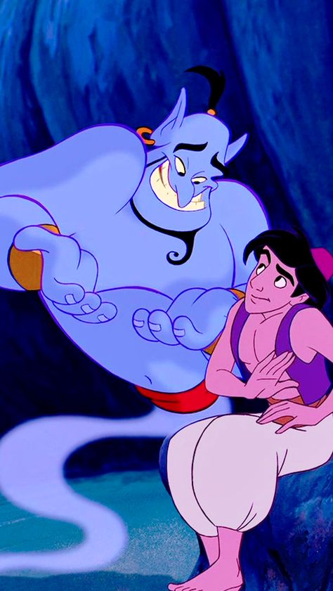 Genie and Aladdin Aladin Genie, Aladdin And Genie, Genie From Aladdin, Disney Test, Aladdin Characters, Genie Aladdin, Walter Elias Disney, Lilo Et Stitch, Disney Fanatic