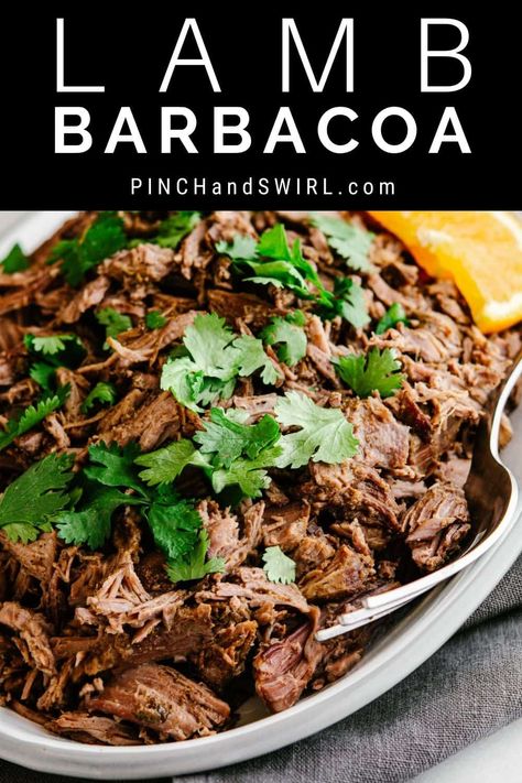 You'll love making succulent Lamb Barbacoa with all of the authentic Mexican flavors in your slow cooker / crockpot! Just add all of the ingredients, then set it and forget it with this easy recipe. Lamb Tacos Recipes, Lamb Barbacoa, Crockpot Lamb, Lamb Taco, Slow Cooker Barbacoa, Barbacoa Recipe, Lamb Dinner, Slow Cooker Lamb, Mexican Flavors