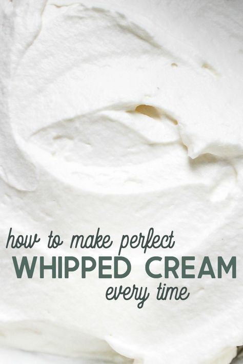 Making homemade whipped cream is simple and delicious, and only requires three ingredients! Learn the trick for the perfect results every time! Easy Homemade Whipped Cream, Diy Whipped Cream, Wipped Cream, Perfect Whipped Cream, Whipped Cream Desserts, Homemade Whipped Cream Recipe, Whipped Cream Recipe, Dessert Recipes Cookies, Dessert Homemade