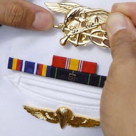 pinning on the Trident! Navy Seal Trident, Symbol Of Freedom, Combat Uniforms, Us Navy Seals, Special Operations Forces, Symbols Of Freedom, Combat Art, Navy Seal, Special Ops