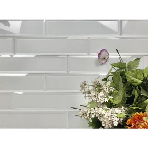 White Glass Backsplash, Mirror Wall Tiles, Bevelled Tiles, Inviting Colors, Ceramic Tile Backsplash, Modern Flooring, Indoor Tile, Decorative Wall Tiles, Tiles For Wall