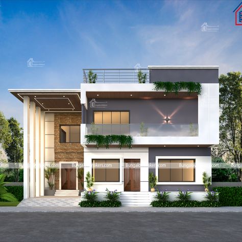 2200 sqft 4BHK East facing Duplex modern house front 3D Exterior elevation design. East Face House Elevation, East Facing Front Elevation, Duplex Modern House, Front Elevation Designs G+2 East Facing, 3 Floor Elevation Design East Facing, North East Facing House Elevation G+1, Exterior Elevation Design, G+1 House Elevation Indian East Facing, Modern Elevation