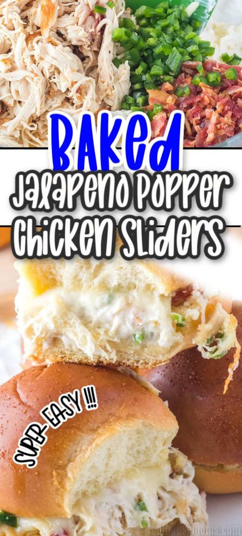 Chicken Panini Sandwiches, Sliders Easy, Easy Slider Recipes, Sliders Recipes Chicken, Chicken Poppers, On A Bun, Popper Chicken, Slider Sandwiches, Jalapeno Popper Chicken