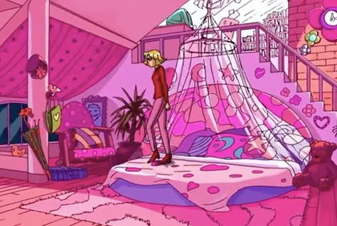 2000s Cartoons, Bg Design, Totally Spies, Computer Wallpaper, Aesthetic Bedroom, Dream Rooms, Dream Room, Pink Aesthetic, Cartoon Art