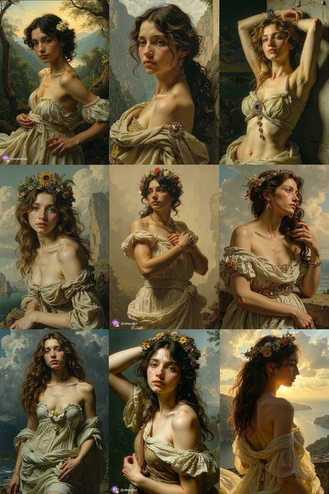 This collection of images brings ancient Greek myths to life, showcasing Aphrodite in all her splendor. The goddess of love and beauty, embodying femininity and harmony, is presented here in natural and elegant forms. Light fabrics and floral crowns highlight her connection with nature. #Aphrodite #GreekMythology #GoddessOfLove #DivineFeminine #MythicalBeauty #ClassicArt #NatureInspired #TimelessGrace   Источник: https://dzen.ru/sikeysipi Goddess Of Love Aesthetic, Greek Mythology Women, Greek Mythology Persephone, Greek Mythology Aphrodite, Deity Work, Goddess Photoshoot, Aphrodite Tattoo, What Is Femininity, Aphrodite Art