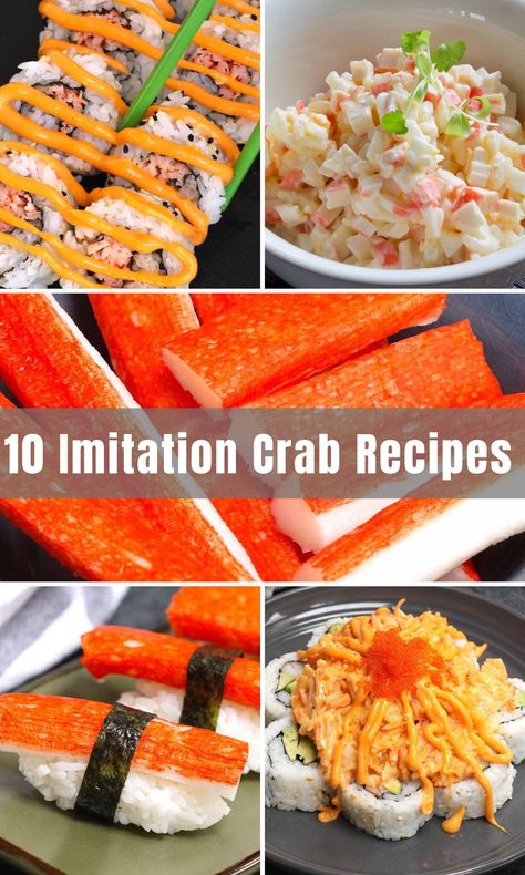 Imitation Crab Recipes: Easy Crab Stick Sushi Surimi Sushi, Immitation Crab Recipes, Crab Recipes Easy, Spicy Crab Roll, Recipes With Pasta, Creamy Sauces, Crab Sushi, Crab Sticks, Surimi Recipes