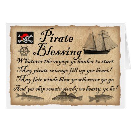 Pirate Blessing Birthday Card - vintage gifts retro ideas cyo Pirates Poster, Beach Party Games, Princess Party Games, Pirate Names, Pirate Wedding, Bridal Party Games, Dinner Party Games, Pirate Decor, Pirate Theme Party