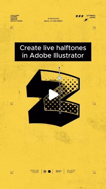 ZEET on Instagram: "Type Tricks [Z] - Live halftones in Adobe Illustrator.  . . . . . . . . #graphicdesign #graphicdesigndaily #graphicdesigntips #designtips #designtutorial #adobeillustrator #adobeillustratortutorial #adobeillustratortips #illustratortips #typography #typographydesign #bitmap #36daysoftype #36daysoftype_z #graphicdesigncentral #typographyart #typographyinspiration #howto" Typography In Illustrator Tutorial, Typography Design Tutorial Illustrator, Adobe Illustrator Tricks, Bitmap Graphic Design, Halftone Tutorial, Adobe Illustrator Ideas Graphic Design, Halftone Typography, Illustrator Tricks, Halftone Art