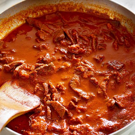 Beef Chile Rojo Pork Chili Rojo Recipes, Mexican Red Chili Shredded Beef, Red Chili Meat Recipes, Chile Colorado Recipe Beef Mexican Dishes, Beef In Red Sauce Mexican, New Mexico Red Chili Recipes, Chili Rojo Recipes, Chile Con Carne Mexican, Red Meat Meals