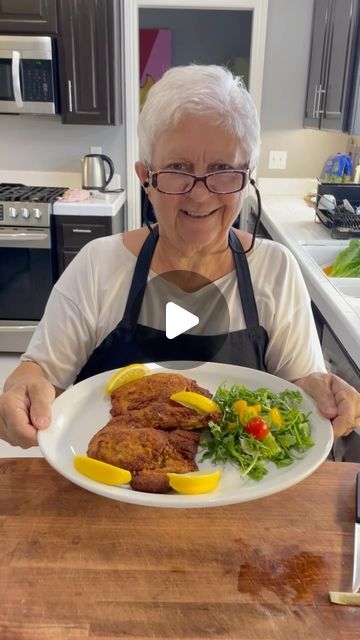 Anna Prezio | Pork chop Milanese 
 Mama was so happy when she found these beautiful pork chops at the butcher. 
She carefully butterflies the chop, then... | Instagram Pork Chop Milanese, The Butcher, Awesome Food, Arugula Salad, Italian Cooking, Pork Chop, Southern Italy, Food Choices, Perfect Harmony