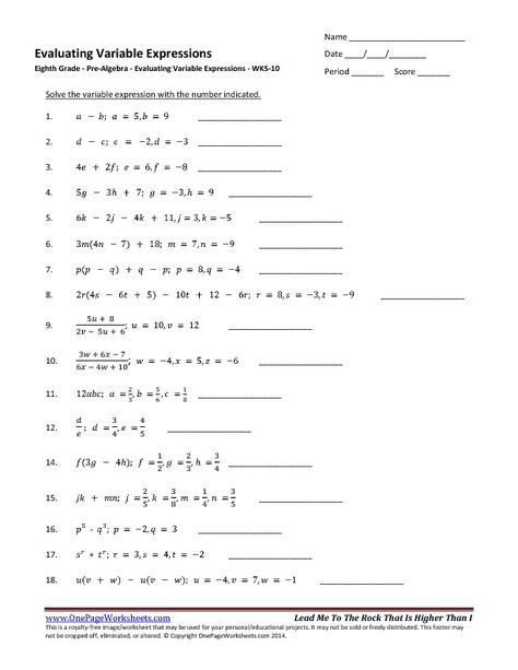 Algebraic Expressions Worksheet, Evaluating Algebraic Expressions, Simplifying Algebraic Expressions, Graphing Linear Equations, Algebra Problems, Dimensional Analysis, Matter Worksheets, Rational Expressions, Geography Worksheets