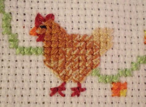 Embroidery Floss Crafts, Chicken Cross Stitch, Cross Stitch Family, Chicken Pattern, Simple Cross, Cross Stitch Needles, Cross Stitch Bird, Mini Cross Stitch, Cross Stitch Cards