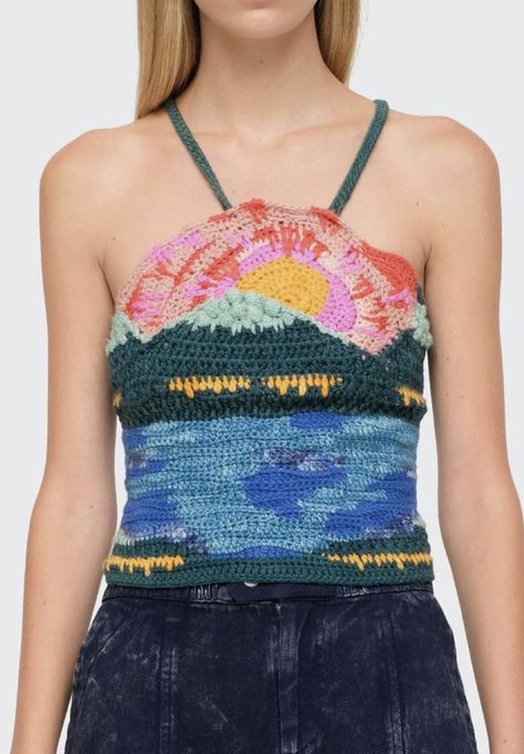 Freeform Crochet Top, Beaded Crochet Top, Abstract Crochet, Crochet With Beads, Hippie Crochet, Crochet Bolero, Form Crochet, Sixties Fashion, Freeform Crochet