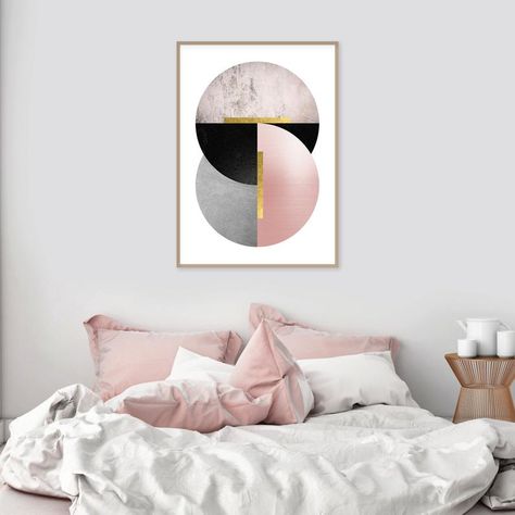 Downloadable artwork blush pink grey black gold Modern art | Etsy Cute Bedroom Ideas, Poster Minimalist, Dusky Pink, Modern Art Deco, Bedroom Art, Wall Art Poster, Wall Printables, Pink Grey, Home Deco