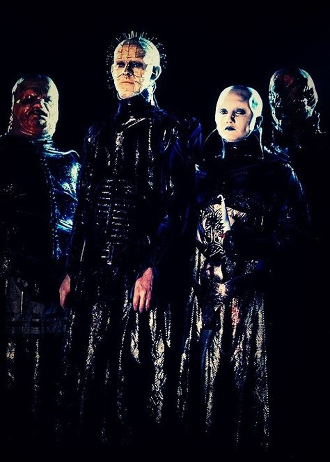 The Cenobites from Hellraiser. When demons used to look like metal bands. Horror Fanatic, Horror Vintage, Scary Movie Characters, The Rocky Horror Picture Show, Film Horror, Famous Monsters, Horror Movie Art, Horror Icons, Creatures Of The Night