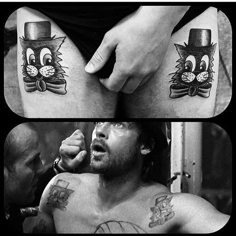 Snatch Movie, Brad Pitt Tattoo, Snatched Movie, Vintage Tattoo Sleeve, Mickey Tattoo, Movie Tattoo, Movie Tattoos, Cat Tattoos, Old School Tattoo Designs