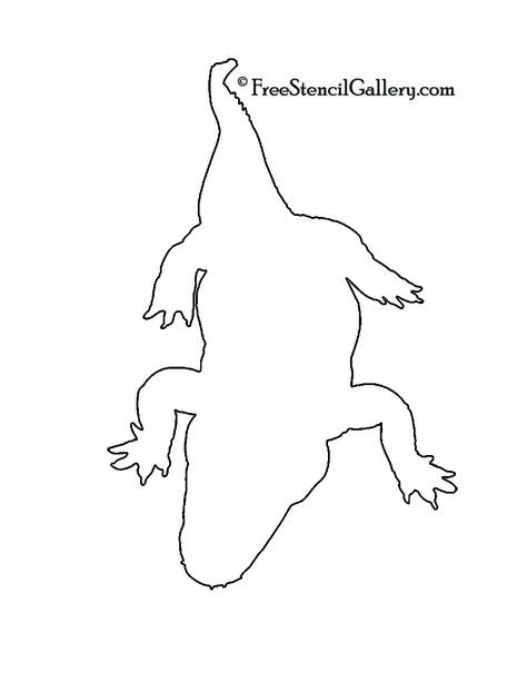 Alligator Silhouette Stencil Cat Stencil, Cute Alligator, Template Free Printable, Free Stencils Printables, Community Helpers Theme, Reindeer Silhouette, Door Hanger Template, Stencils Printables, Free Stencils