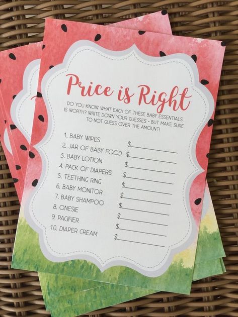 Baby Shower Watermelon, Baby Q Shower, Watermelon Baby, Friends Time, Summer Baby Shower, Pumping Moms, Baby Q, Baby Sleep Problems, Price Is Right