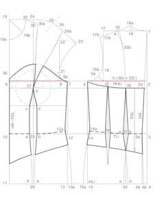 ကော့ဆက် Pattern, Make Corset, Pola Korset, Pattern Drafting Bodice, Bustier Pattern, Bra Sewing Pattern, Pattern Draping, Corset Sewing Pattern, Bodice Pattern