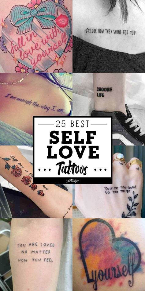 You Are Enough Tattoos For Women, Know Your Worth Tattoo For Women, Self Love Quote Tattoos, Inspirational Tattoos For Women, Love Yourself Tattoos For Women, Tattoos About Self Love, Self Worth Tattoo, Self Love Symbol, Self Love Tattoos