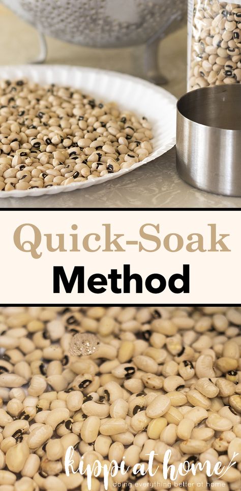 Quick soak method dried beans  #thrifty #beans #cooking-tips #money-saving #recipes #dried-beans #entree #quick #blackeyed-peas Quick Soak Beans, Blackeyed Pea Recipes, Cooking Black Eyed Peas, Soak Beans, Dry Beans Recipe, Black Eyed Peas Recipe, How To Soak Beans, Cooking Dried Beans, Dry Beans