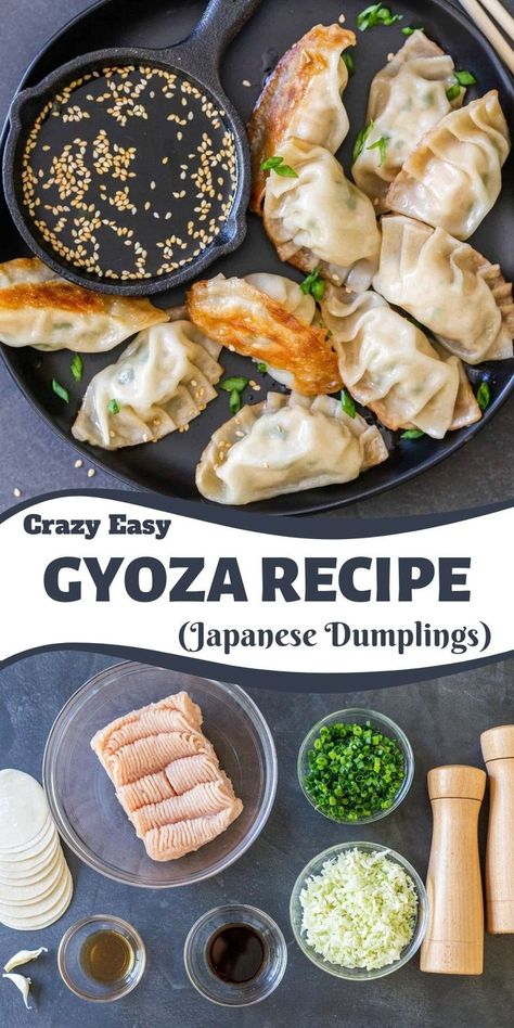 Gyoza Recipe, Homemade Dumplings Recipe, Japanese Dumplings, Japenese Food, Recipe Japanese, Wonton Recipes, Easy Japanese Recipes, Homemade Dumplings, Dumpling Recipe